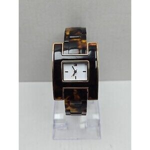 Tommy Hilfiger Womens Tortoise Shell Bracelet Watch Y2K Rose Gold New Battery